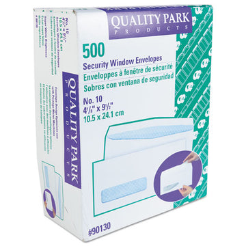 Quality Park™ Window Envelope, #10, Commercial Flap, Gummed Closure, 4.13 X 9.5, White, 500-box freeshipping - TVN Wholesale